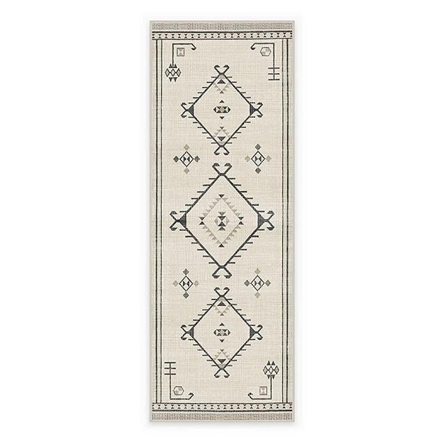 Ruggable - Damali Black & White - Machine Washable Runner Rug - Pet & Child Friendly - Stain & Water Resistant - Non-Slip - 2.5' x 7'
