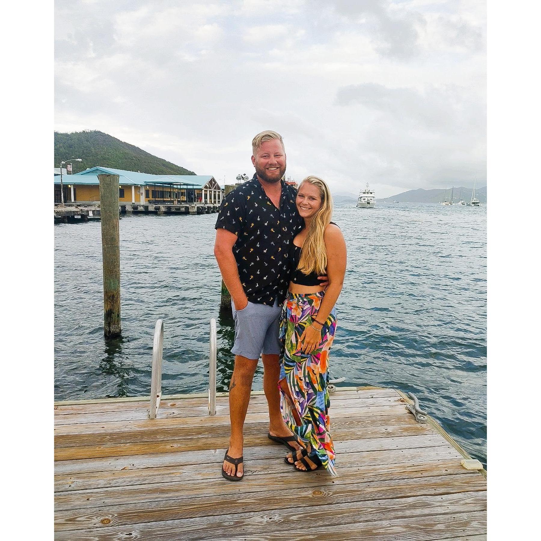 Birthday dinner in St. Thomas for Jason's 33rd birthday