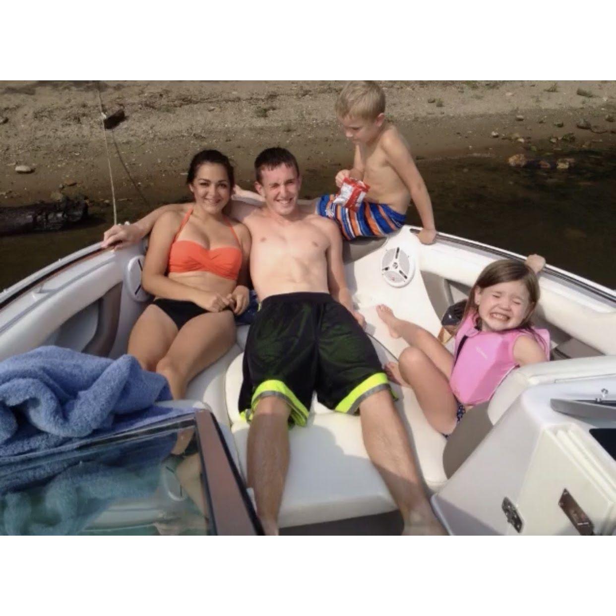 First boat ride with Jordan's family 2013
