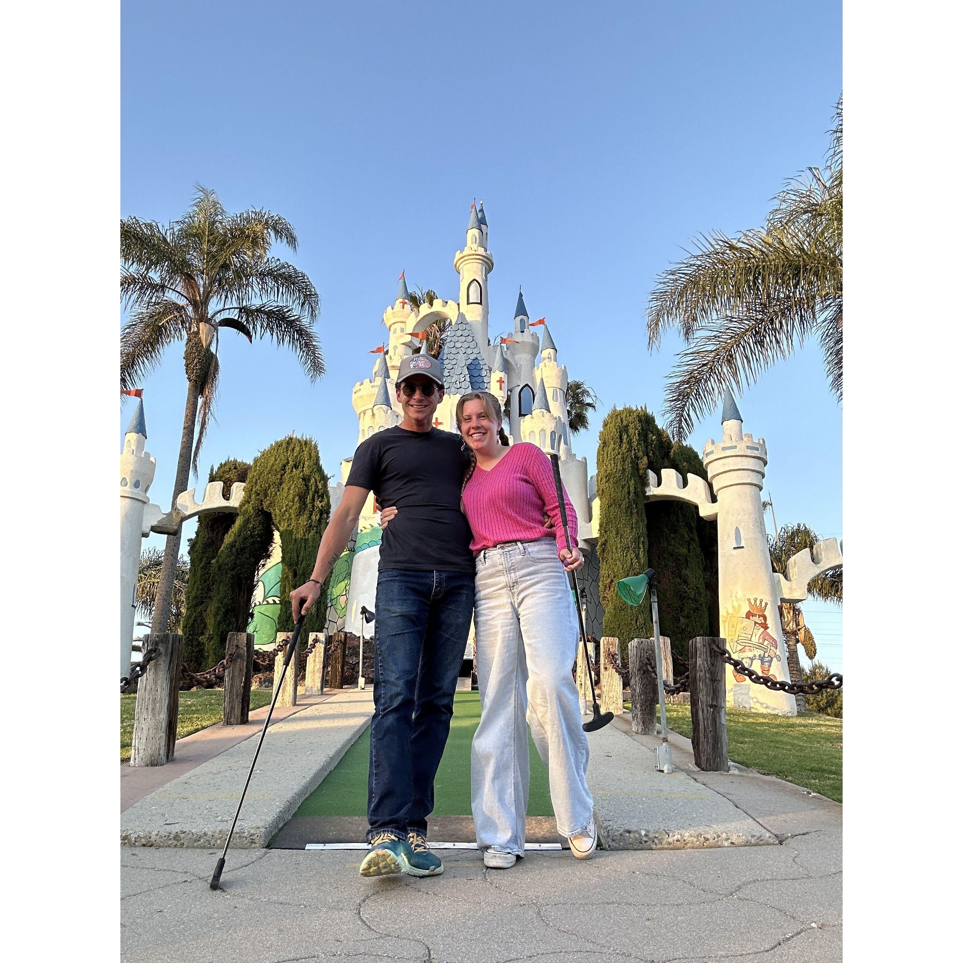 celebrating one month at Golf N' Stuff