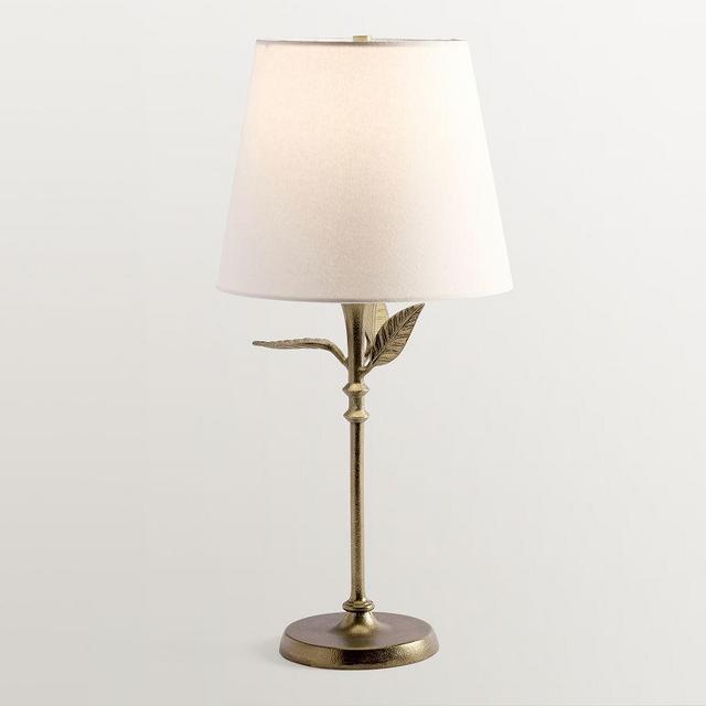 Botanical Forged Iron 21" Table Lamp, Antique Brass
