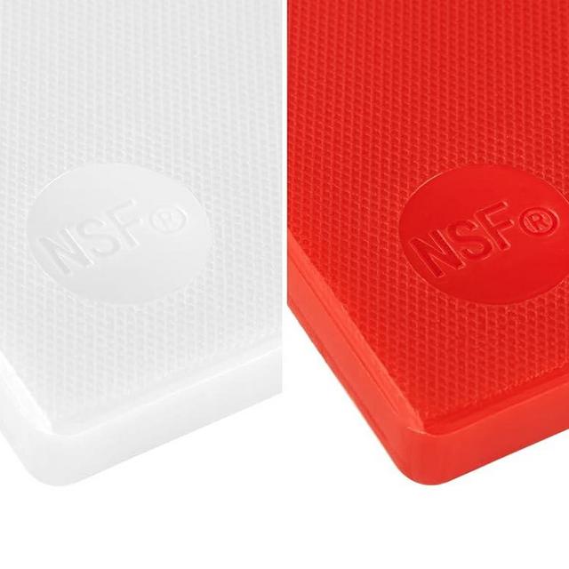 CURTA 2 Pack Cutting Boards for Kitchen,20" x 14" x 0.5" Red & White Coded Plastic Commercial Chopping Board with Anti Slip Surface Dishwasher Safe