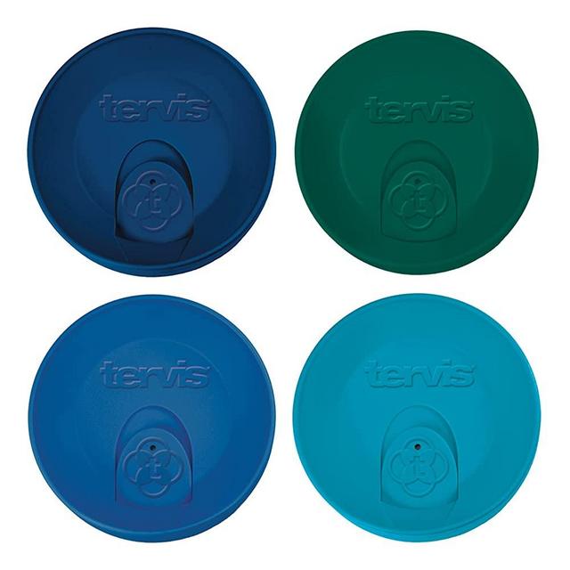 Tervis Travel Lid Assorted 24oz 4pk, Assorted Navy Green Blue Turquoise