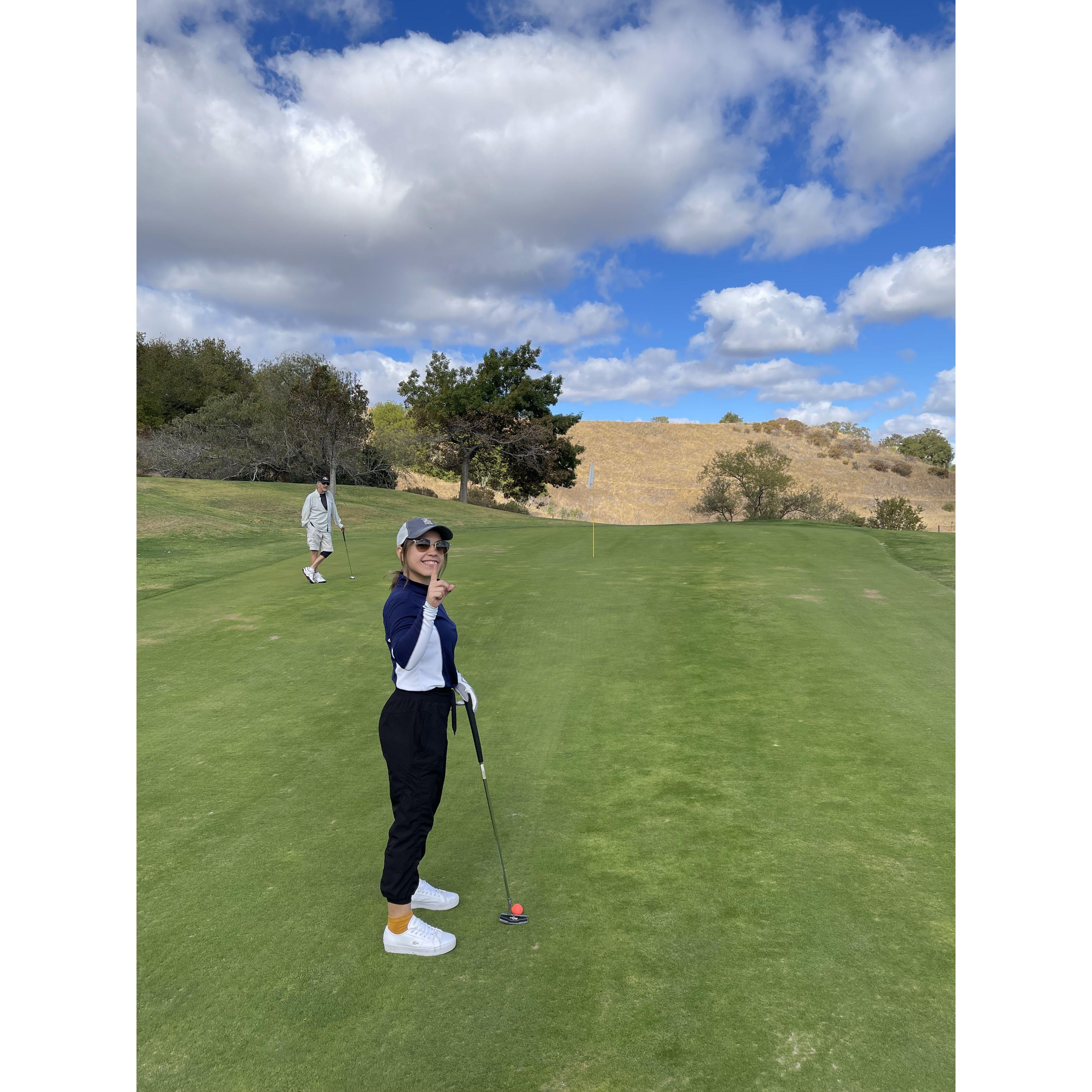 Vero sunk a putt 43 feet away