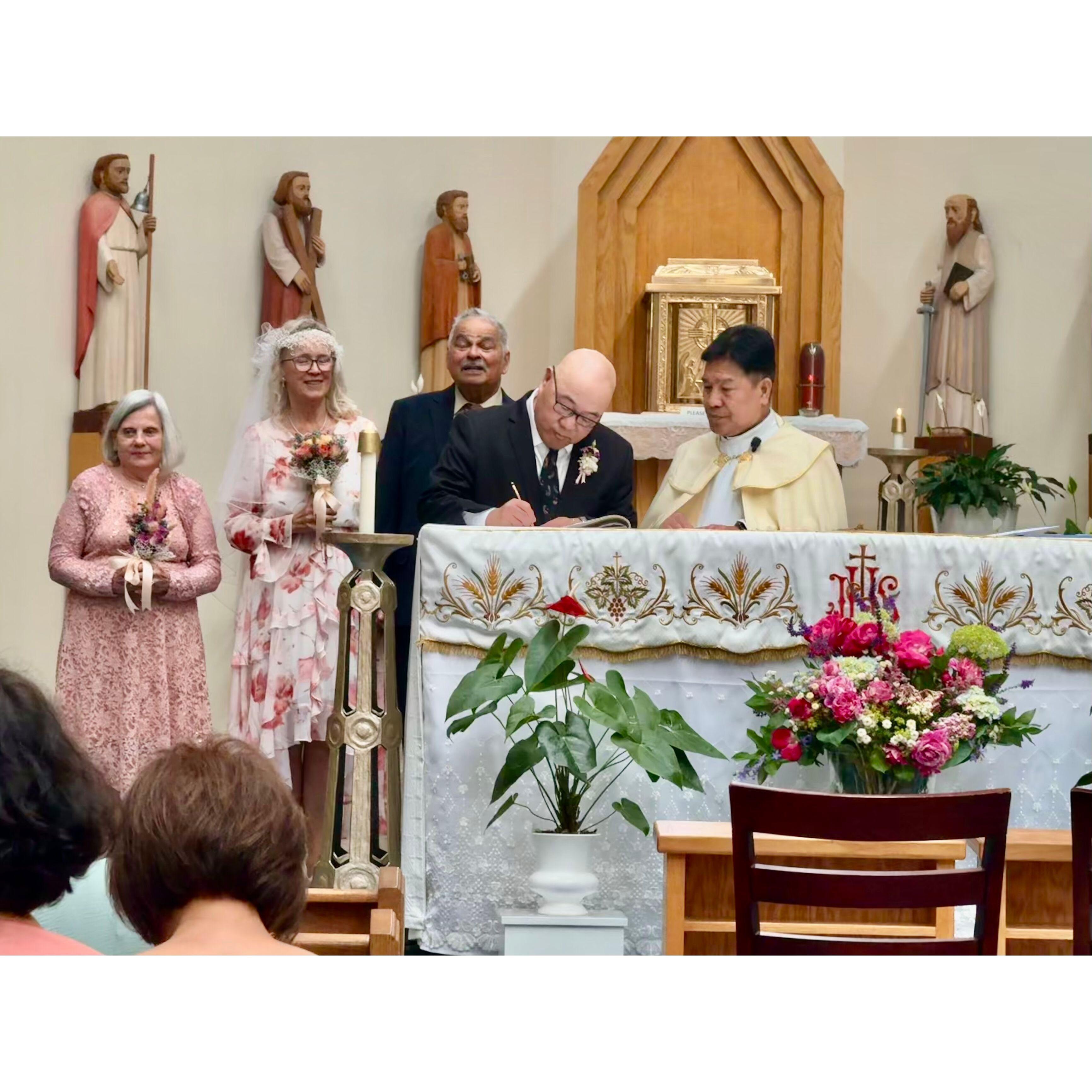 Ted signs as a witness.