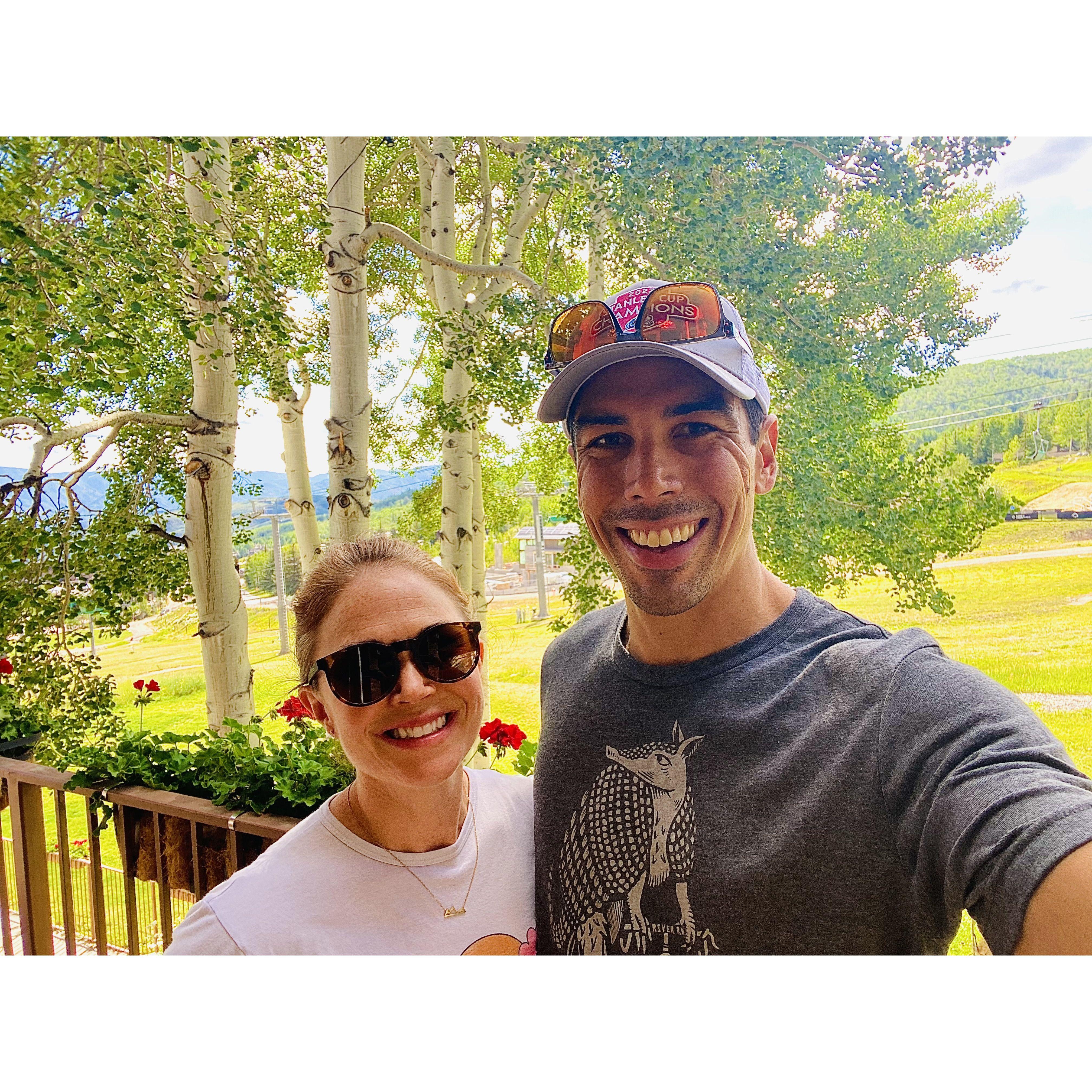 Aspen. The day after a friend and Katie ran the Maroon Bells Four-Pass Loop, a longtime goal of 27.4 miles and 8,100 ft. of elevation gain