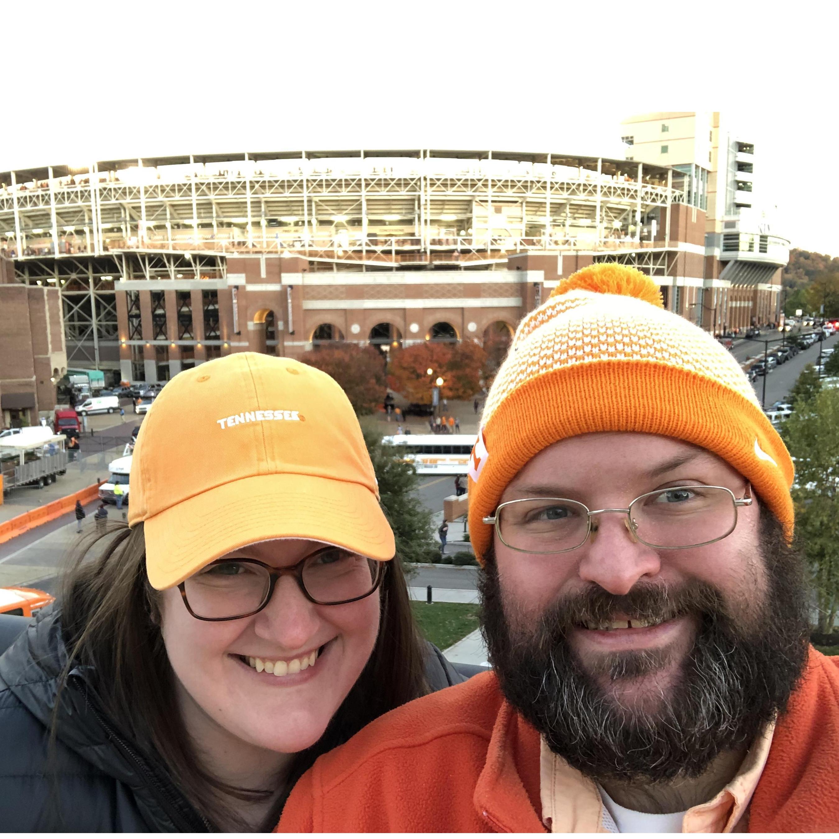 Megan's first UT football game at Neyland Stadium. Go Vols!