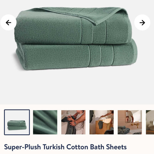 Super-Plush Turkish Cotton Bath Sheets - Botanical Green