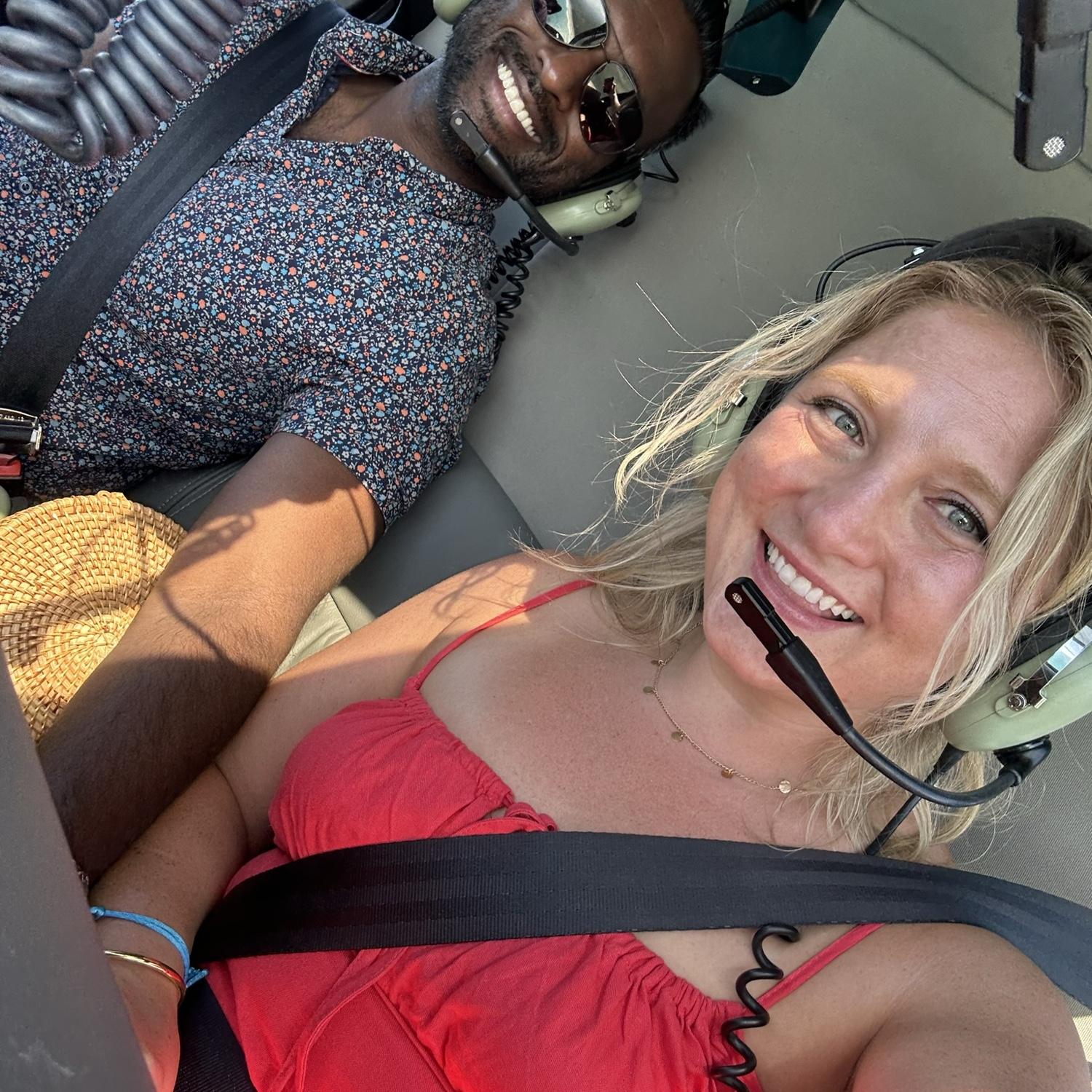 Our first vacation to the Caribbean and Melissa’s first helicopter ride.