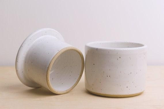 Speckled White Butter Keeper - French Butter Keeper - Stoneware Butter Dish - Ceramic Butter Dish - Butter Crock - DPottery