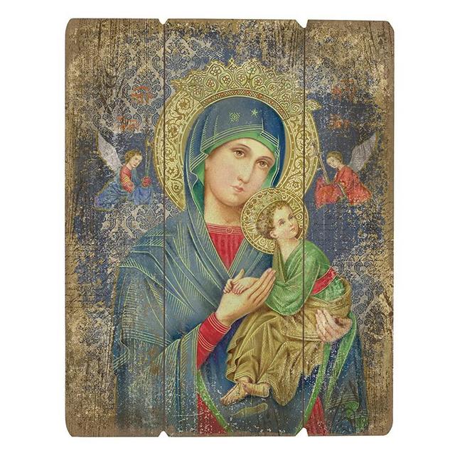 Christian Brands Inspirational Wood Pallet Sign, Medium, Our Lady of Perpetual Help