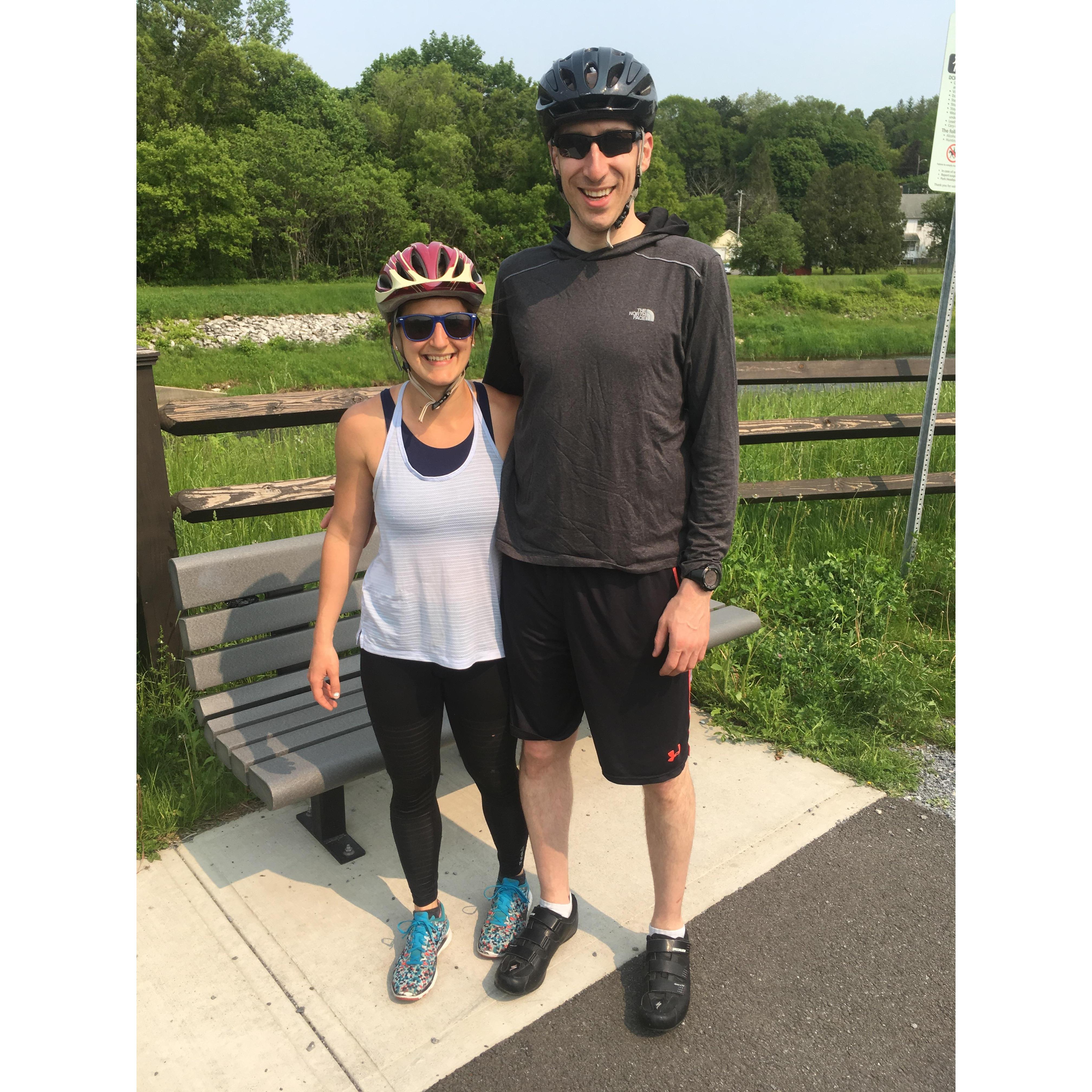 Here we are on the Ashuwillticook Rail Trail in the Berkshires, another favorite local destination!