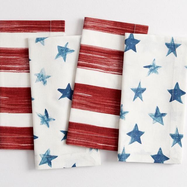 Americana Watercolor Napkins, Set of 4 - Assorted