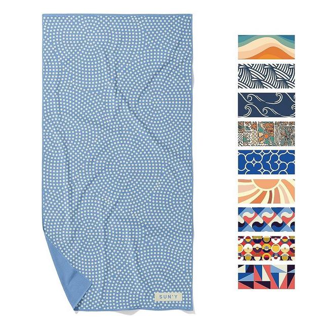 Sun’Y Beach Towel - Sand Free, Microfiber, Compact & Lightweight with Travel Bag, Quick Dry - Raindrop - Large (63”x31.5”)