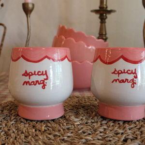 Hand-painted “Spicy Marg” Cups, Set of 2