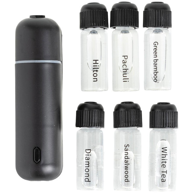 Car Air Freshener Diffuser Waterless Aromatherapy Essential Oil Diffuser, 6 Prefill Scents Included, Car Fragrance Diffuser