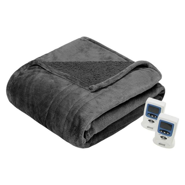 King Electric Microlight to Berber Bed Blanket Gray