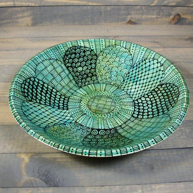 Large Ceramic Serving Bowl with Raised...