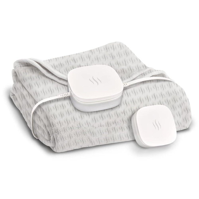 Hidden Heat Electric Foot of The Bed Warmer by SpotWarm; Wireless RF Remote, Microplush Flannel Mattress Warmer for Heated Feet. King Bed - 74” by 28”