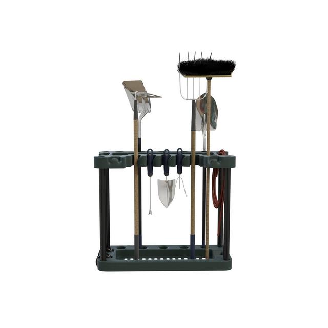 Rolling Garden Tool Storage Rack Tower Black - Stalwart