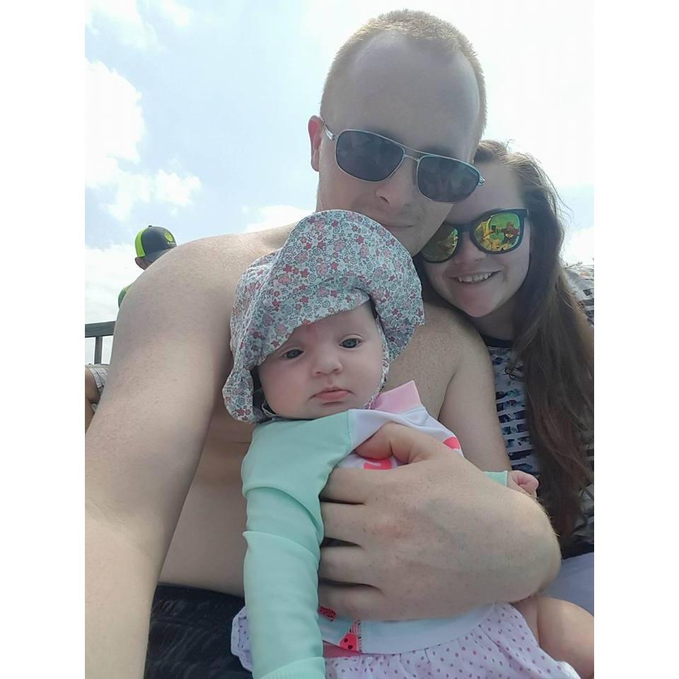 Audrey's first time in a pool!
