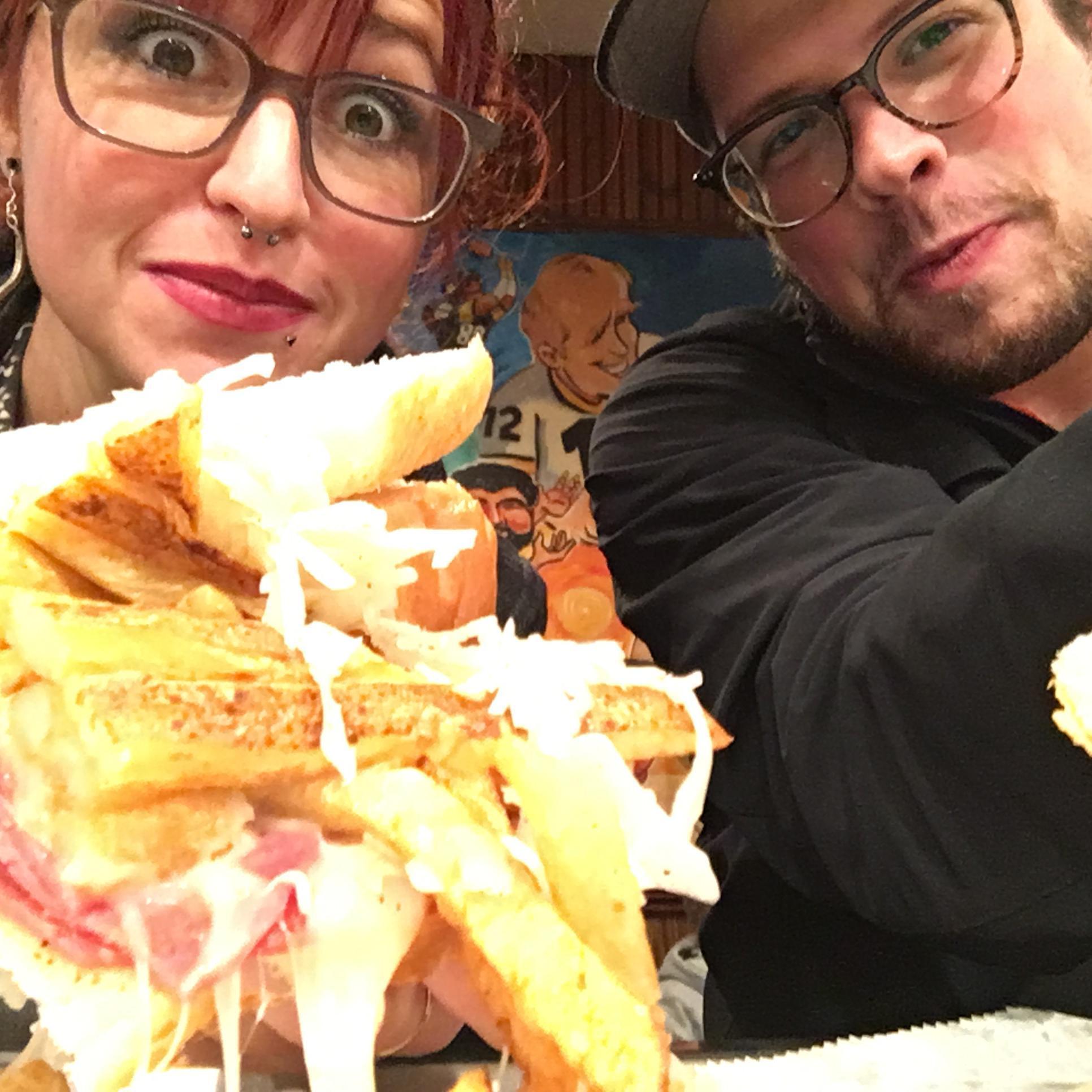 Always enjoying sandwiches together.