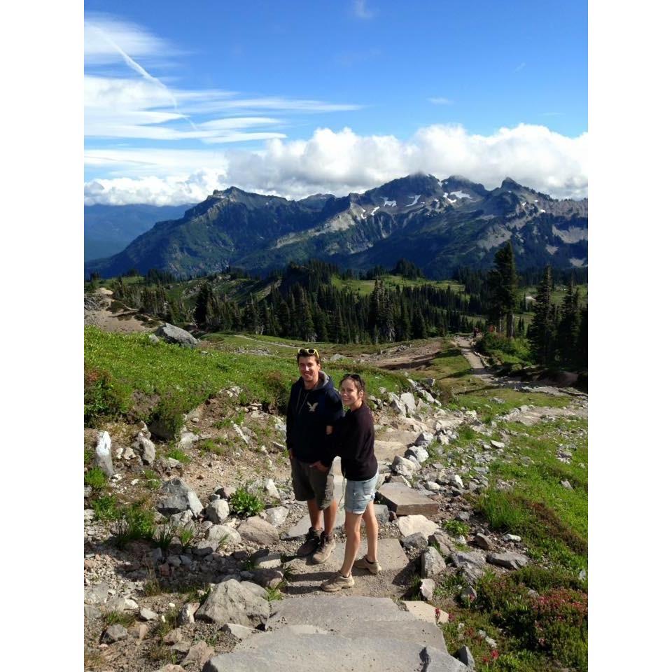 Hiking Mount Rainier. Thanks for the photo, Melanie!