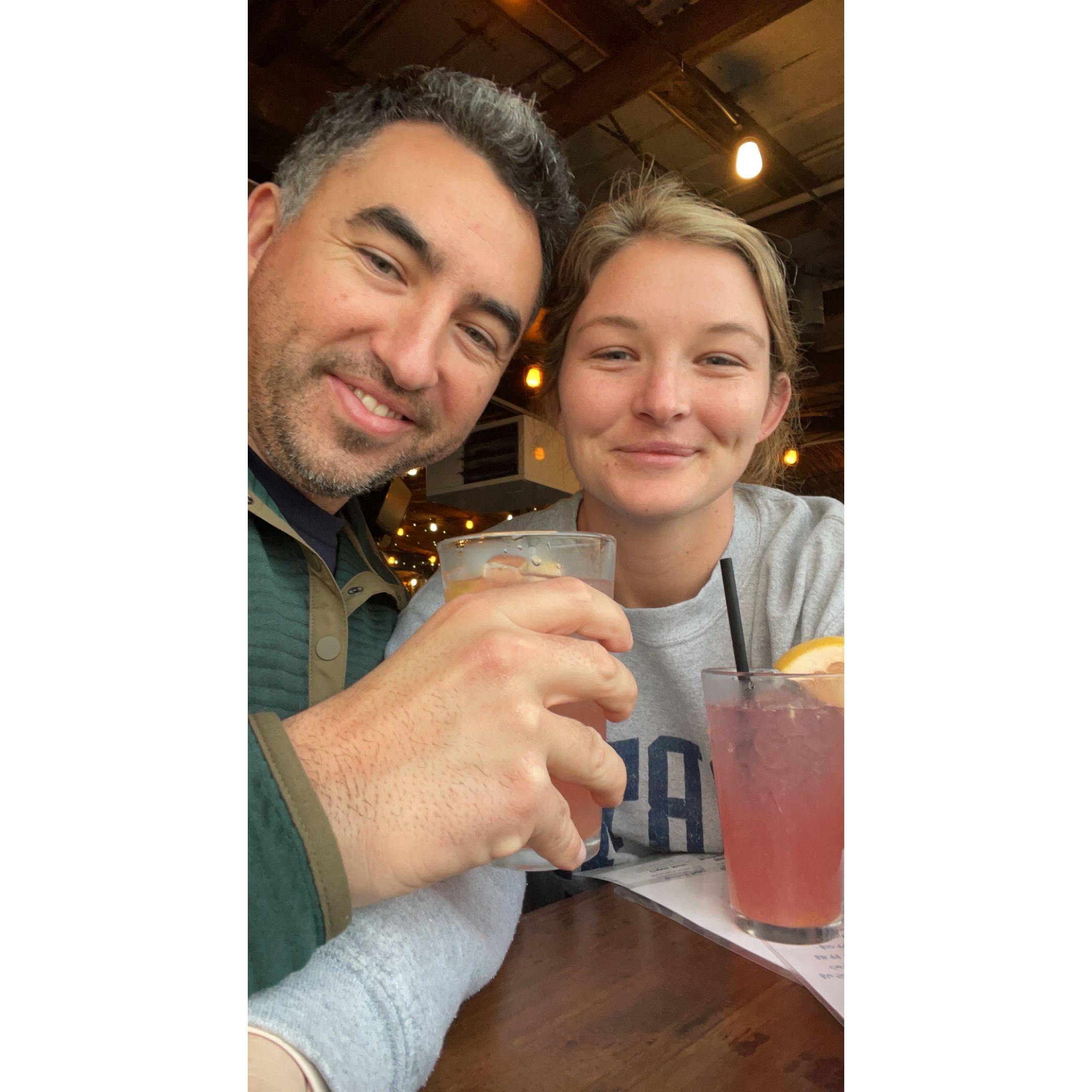 Surprise we are back together! What better way to celebrate than grapefruit crushes at Haborside in Ocean City, Maryland. February 2022