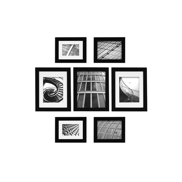 7pc Multi-Size Wall Frame Set Black - Gallery Perfect