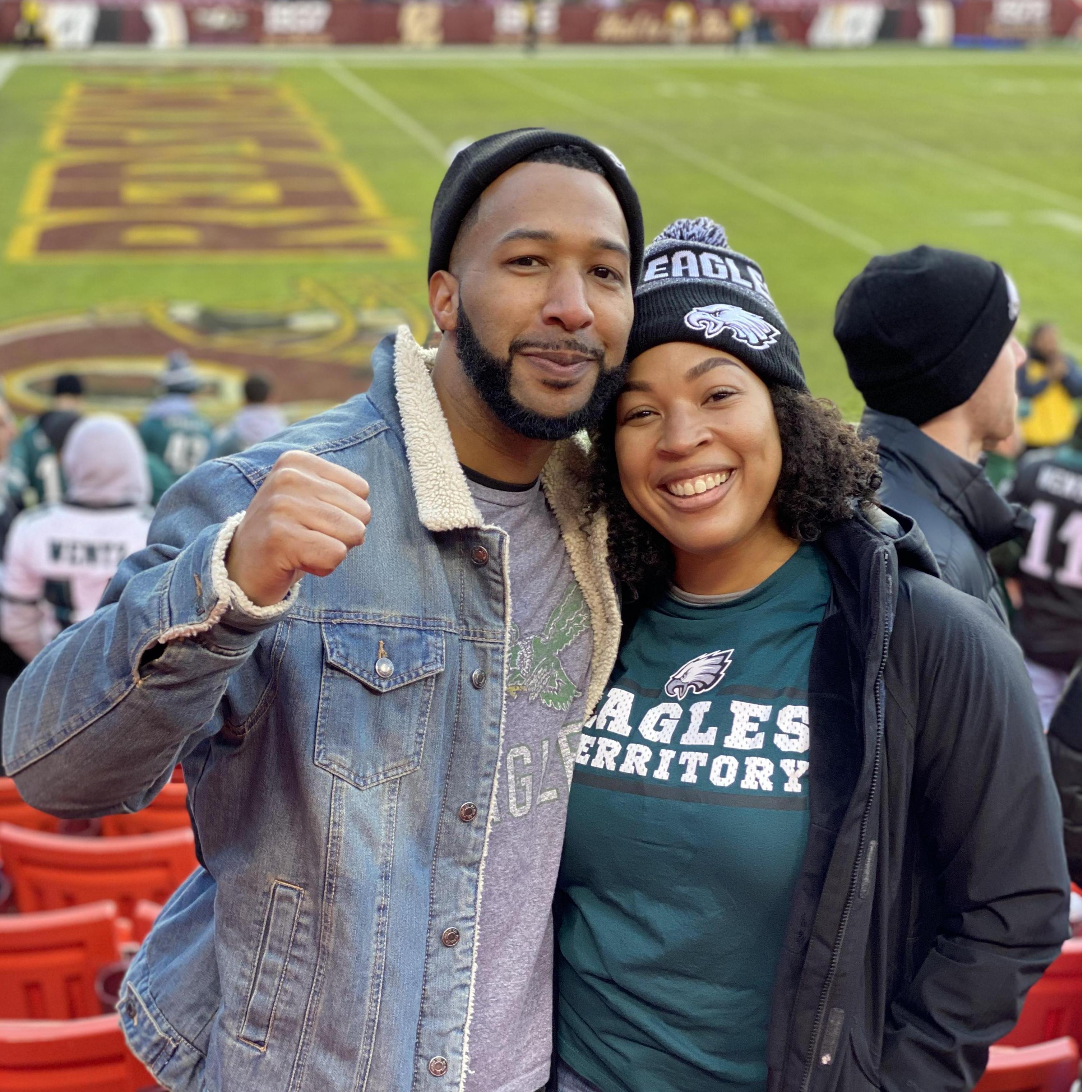 Her first NFL game ever - We got that W in enemy territory!
E-A-G-L-E-S EAGLES!!