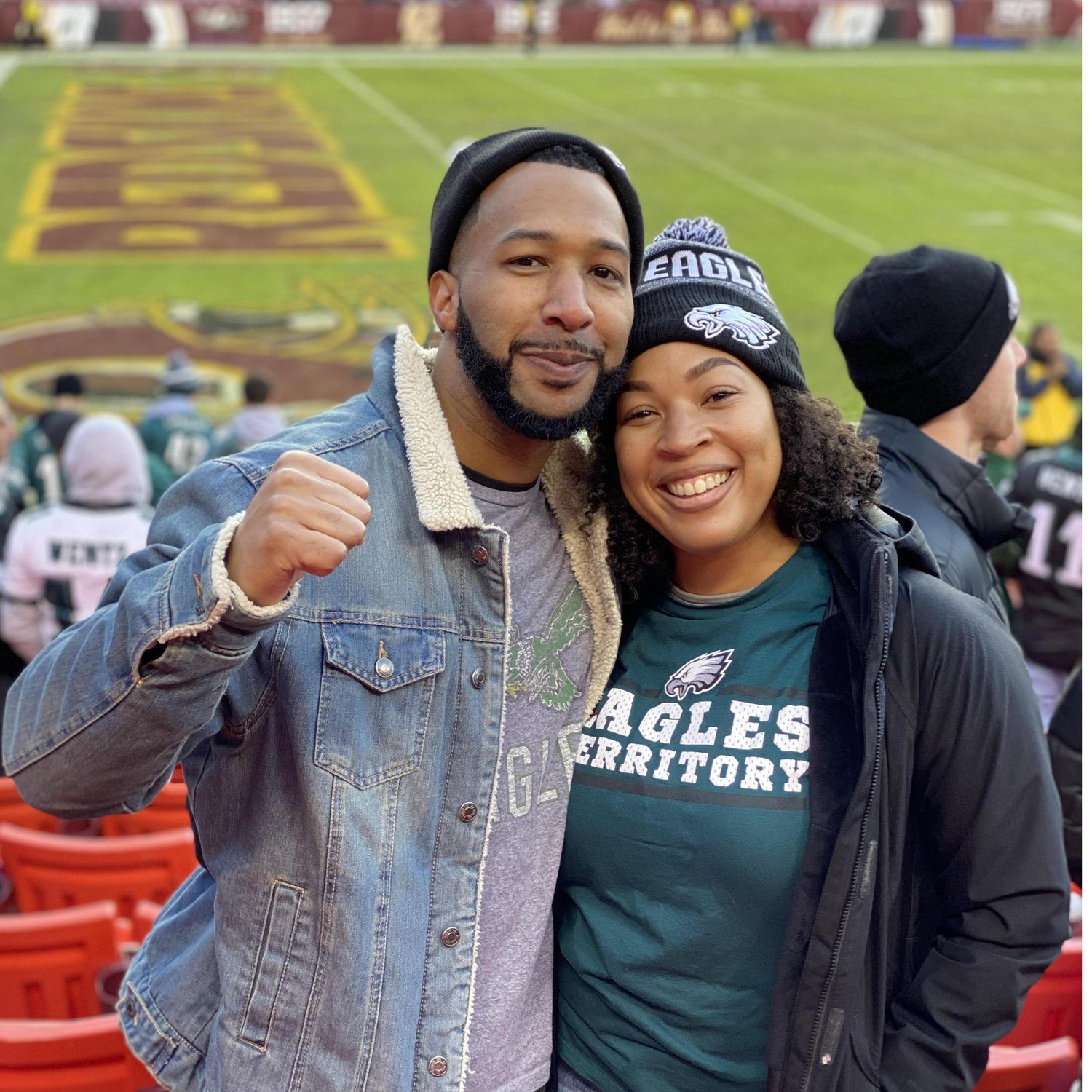 Her first NFL game ever - We got that W in enemy territory!
E-A-G-L-E-S EAGLES!!