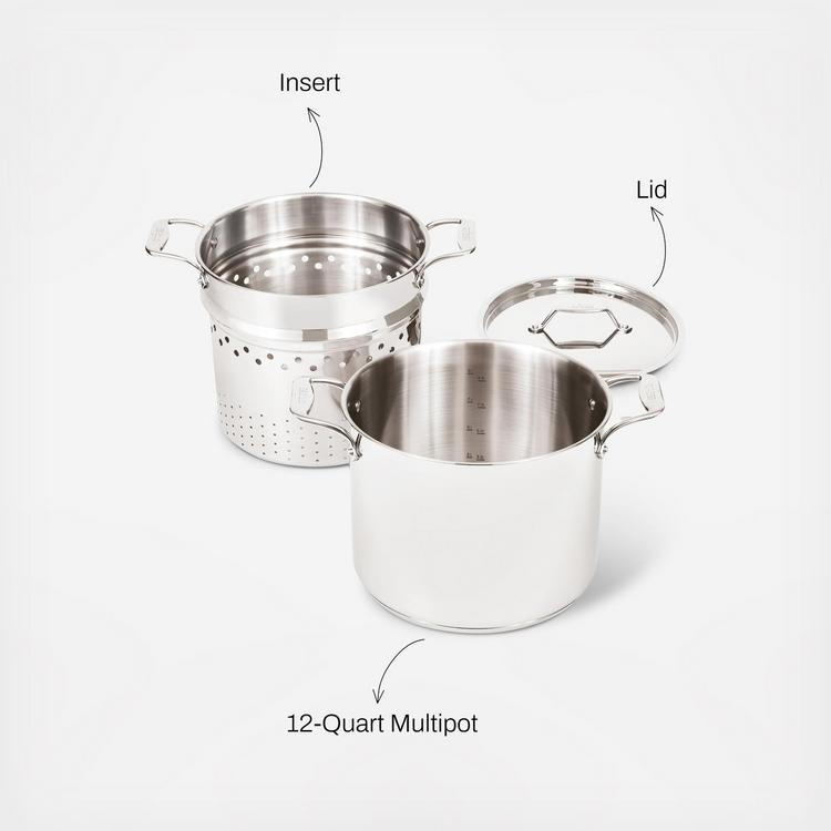 all clad ステンレス製片手鍋2個セット All-Clad, Simply Strain Stainless Steel Multi Pot with insert | Zola