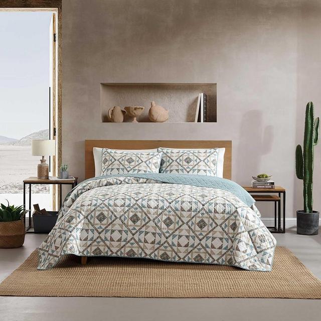 Wrangler - King Quilt Set, Reversible Bedding with Matching Shams, Yellowstone Inspired, Super Soft Bedding Set (Annie Blue, King)