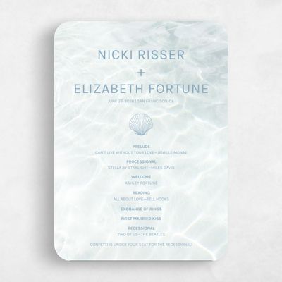 White Rounded Wedding Program - Waterview