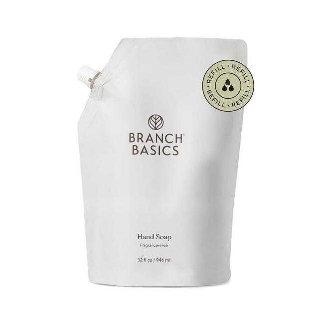 Branch Basics Gel Hand Soap Refill – 32oz Pouch | Plant & Mineral-Based Formula with Aloe, Chamomile & Meadowfoam Oil | Fragrance-Free, Gentle & Safe for Sensitive Skin