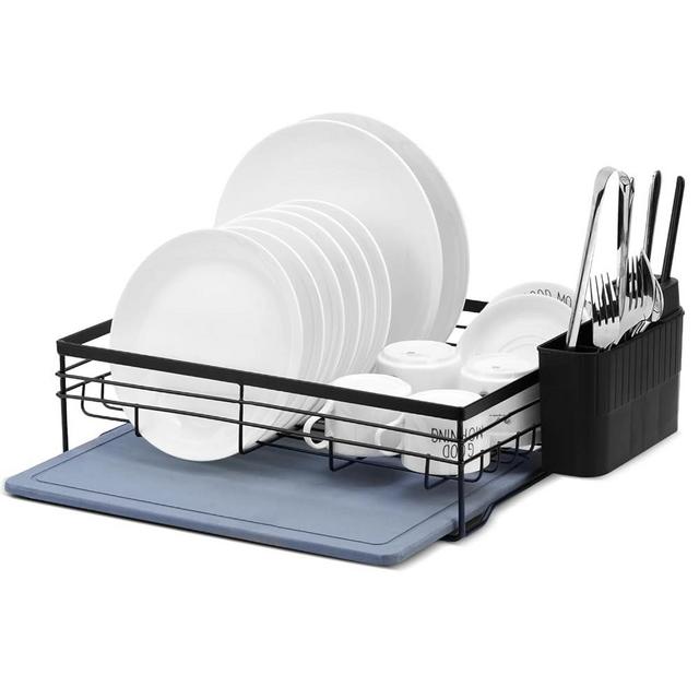 VABNEER Dish Drying Rack, Super Absorbent Dish Racks for Kitchen Counter, Quick Drying Dish Drainer with Diatomaceous Earth Tray