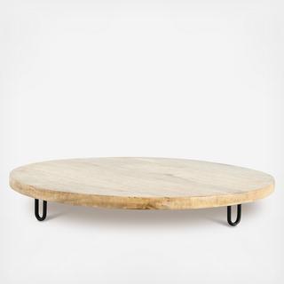 Round Mango Wood Pedestal