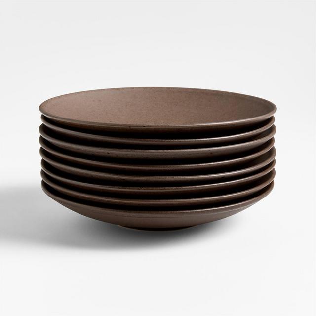 Craft Espresso Stoneware Coupe Salad Plates, Set of 8