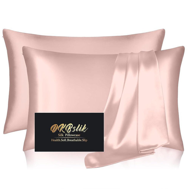 Silk Pillowcase 2 Pack, Natural Mulberry Silk Pillow Case, Anti Acne Silk Pillowcase for Hair and Skin, King Size Silk Satin Pillowcase Set of 2 with Hidden Zipper, Gifts for Women Men, Coral