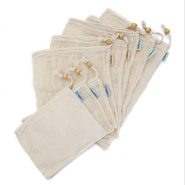 Honeydew Organic Cotton Reusable Produce Bags - Set of 8 - Produce, Toy storage