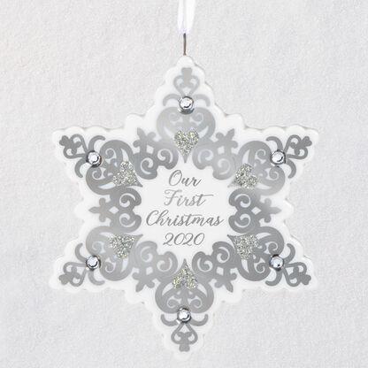 Hallmark Our First Christmas 2020 Snowflake Porcelain Ornament