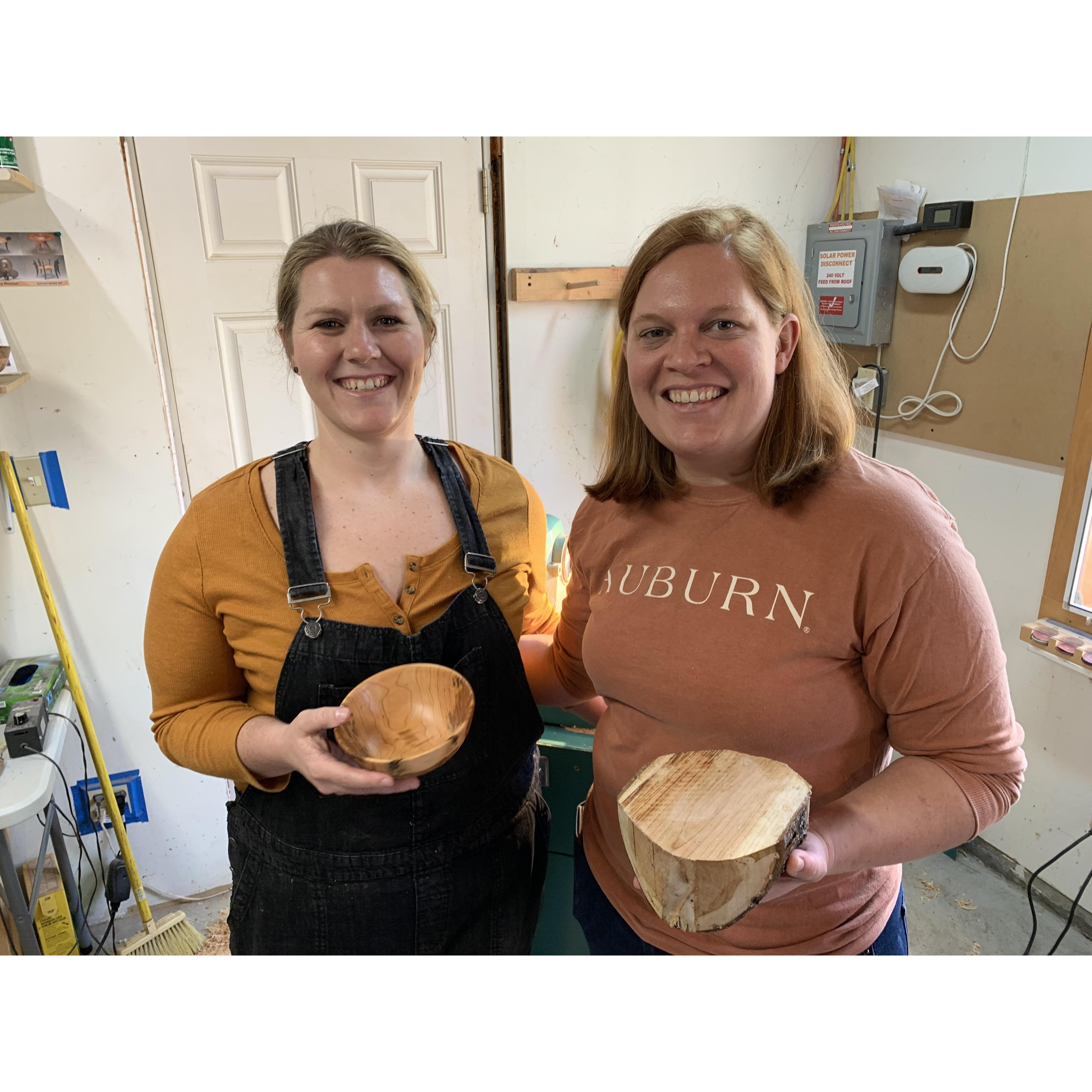 we made a wooden bowl in Maine!
