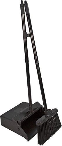 Carlisle 36141503 Duo-Pan Dustpan & Lobby Broom Combo, 3 Foot Overall Height, Black