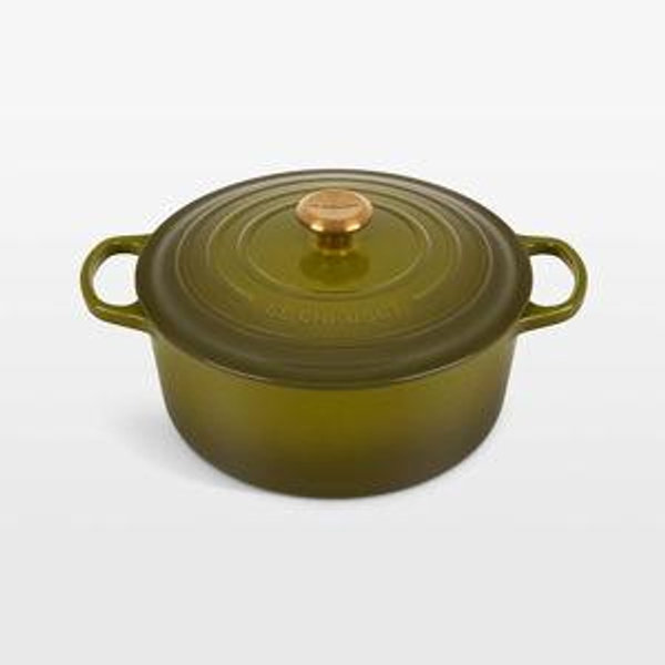 Le Creuset Signature 5.5-Qt. Thyme Enameled Cast Iron Round Dutch Oven + Reviews | Crate & Barrel