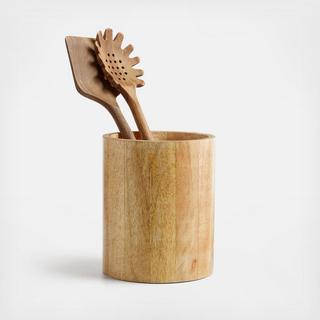 Mango Wood Utensil Holder