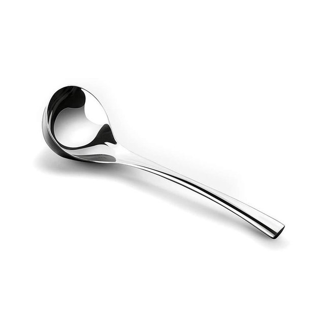 Wenkoni Small Soup Ladle,Sauce ladle,Gravy Soup Spoon Ladle, 1 Pack Hollow handle SUS 304 (18/10) Stainless Steel 8‘’ Ladle (Color:Silver).