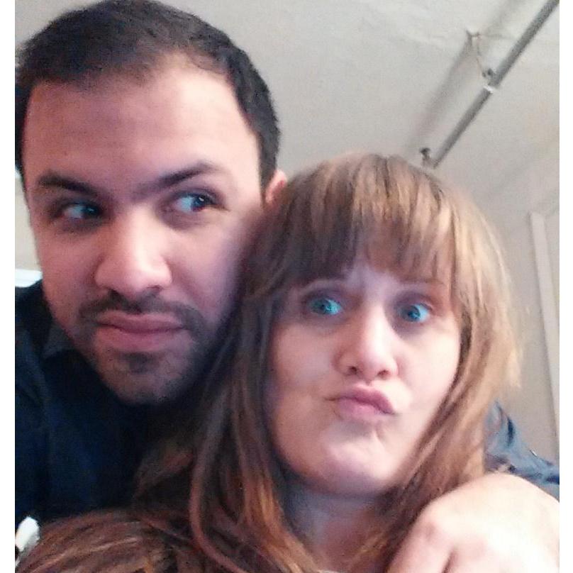 Our first picture together on record ... Jorge keeping  me company while I inched through the GRE.