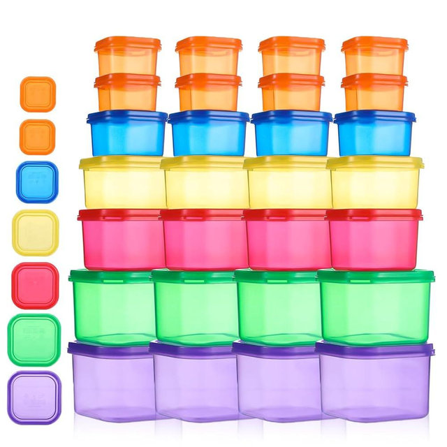 28 Pcs Portion Control Container Kit,21 Day Fix Containers And Food Plan,Multicolor Coded Containers,Meal Prep System Storage Containers,BPA Free Weight Loss Food Containers For Double Diet Plan