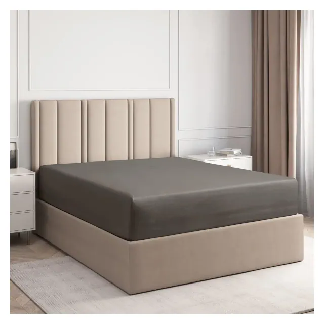 CGK Linens Premium Fitted Sheet Ultra Soft & Breathable - Deep Pocket for 8"-16" Mattresses in Dark Grey, Size Queen