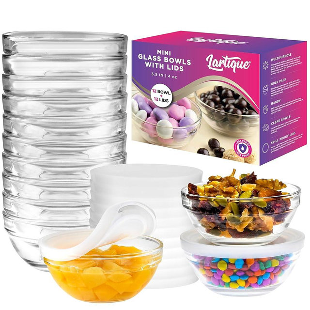 Lartique LQGB Dessert bowls (24 Pack with Lids)